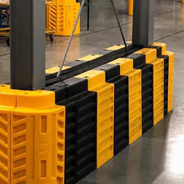 Protección de columnas en naves industriales: cómo evitar daños por golpes de carretillas